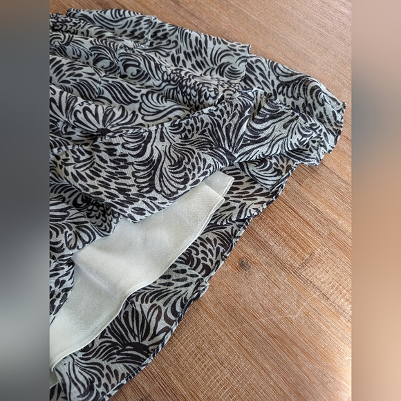 CINQ A SEPT Janelle long sleeve mini dress ruffly light green and black … - Picture 8 of 13